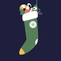 Cute christmas stocking full of small gifts