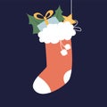 Cute christmas stocking full of small gifts