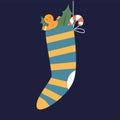 Cute christmas stocking full of small gifts