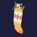 Cute christmas stocking full of small gifts