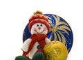 Cute Christmas toy with colorful New Year Balls Royalty Free Stock Photo