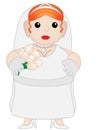 Cute Chubby Cartoon Bride