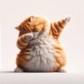 Cute chubby cat dab dance, Generative AI Royalty Free Stock Photo
