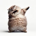 Cute chubby cat dab dance, Generative AI Royalty Free Stock Photo