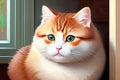 Cute Chubby Cat, Generative AI Royalty Free Stock Photo