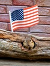 Cute chubby chipmunk nd american flag Royalty Free Stock Photo
