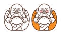 Cute Chubby Happy The Laughing Buddha character with big belly brings happiness and wealth.