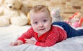 Cute chubby little baby with a happy smile Royalty Free Stock Photo