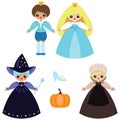 Cute Cinderella set Royalty Free Stock Photo