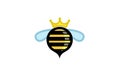 Cute Circle Bee Crown Logo