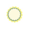 Cute Circle Frame with Scalloped Edge Stiches Vector Illustration