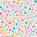 Cute circle seamless pattern on white background