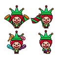 Cute circus clown character design themed circus show Royalty Free Stock Photo