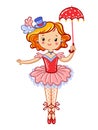 Cute circus girl illustration. Royalty Free Stock Photo