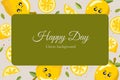 cute citrus cartoon illustration template background card