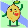 Cute citrus lemon fruits cartoon face mascot character with hand and leg vector design