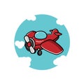 cute classic plane illustration