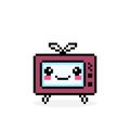 cute classic television pixel icon