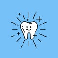 Cute clean tooth icon