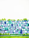 Cute clean town love environment city tree and biulding concept Royalty Free Stock Photo