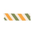 Cute clipart of washi tape stripe with obliquely line pattern. Adhesive tape with squiggle colorful ornament. Aesthetic