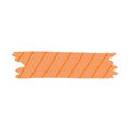 Cute clipart of washi tape stripe with obliquely line pattern. Adhesive tape with squiggle colorful ornament. Aesthetic