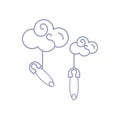 cute clothespin hook hanging in clouds