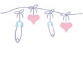 cute clothespins hook with hearts hanging