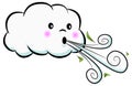 Cute Cloud Blowing Wind Cartoon