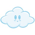 Cute Cloud Fluffy Cartoon Character Design Drawing Vector Illustration