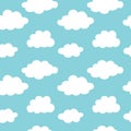 Cute clouds, bright sky seamless vector pattern Royalty Free Stock Photo