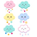 Cute clouds vector illustration for kids. isolated design children. baby shower clouds