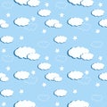 Cute Cloudy Seamless Pattern