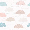 Cute cloudy seamless pattern