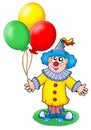 Cute clown with balloons