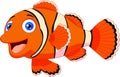 Cute clown fish cartoon Royalty Free Stock Photo