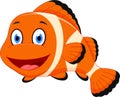 Cute clown fish cartoon Royalty Free Stock Photo