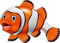 Cute clown fish cartoon Royalty Free Stock Photo