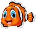 Cute clown fish cartoon posing Royalty Free Stock Photo