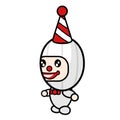 Cute clown garlic costume mascot