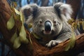 cute coala bear portrait close up AI generated