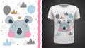 Cute coala - for print t-shirt