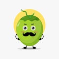 Cute coconut character with mustache Royalty Free Stock Photo