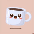 cute coffe cup illustration. coffe cup kawaii Royalty Free Stock Photo