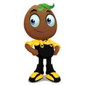 Cute coffee bean cartoon black yellow