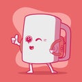 Cute Coffee Cup happy character vector illustration. Royalty Free Stock Photo