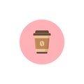 Cute coffee cup icon flat design vector