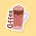 cute coffee milkshake kawaii illustration