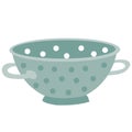 Cute colander, flat, isolated object on a white background, vector illustration,