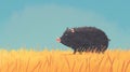 Cute collared peccary in tall grass Royalty Free Stock Photo